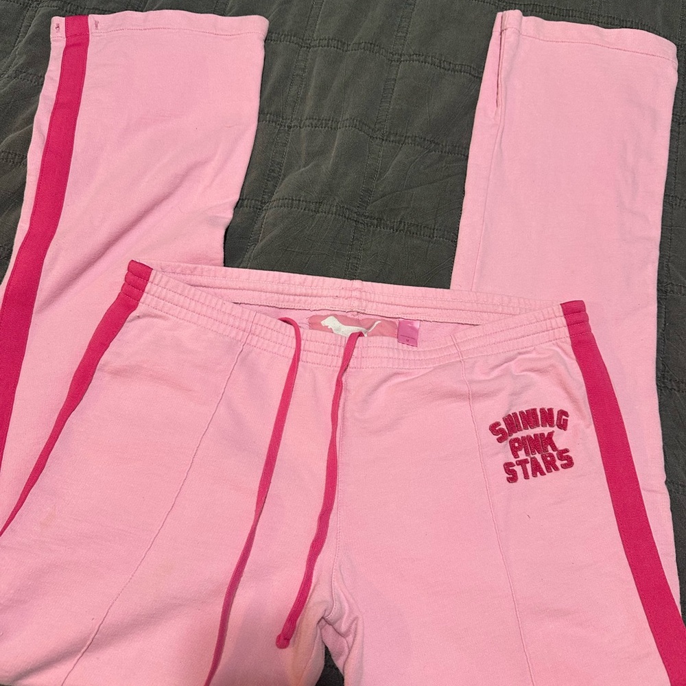 Rare Pink Victoria secret shining Pink Stars Tracksuit - Picture 3 of 7
